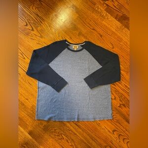 The Foundry Supply Co. Navy/Heather Gray Raglan Thermal Shirt - Size 3XLT